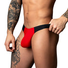 Male Power Hot Mesh Bong Thong Black/Red L/XL
