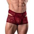 Male Power Lucifer Cutout Short Burgundy L
