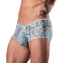 Male Power Marble Mesh Micro Mini Short Silver Blue S