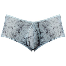 Male Power Marble Mesh Micro Mini Short Silver Blue S