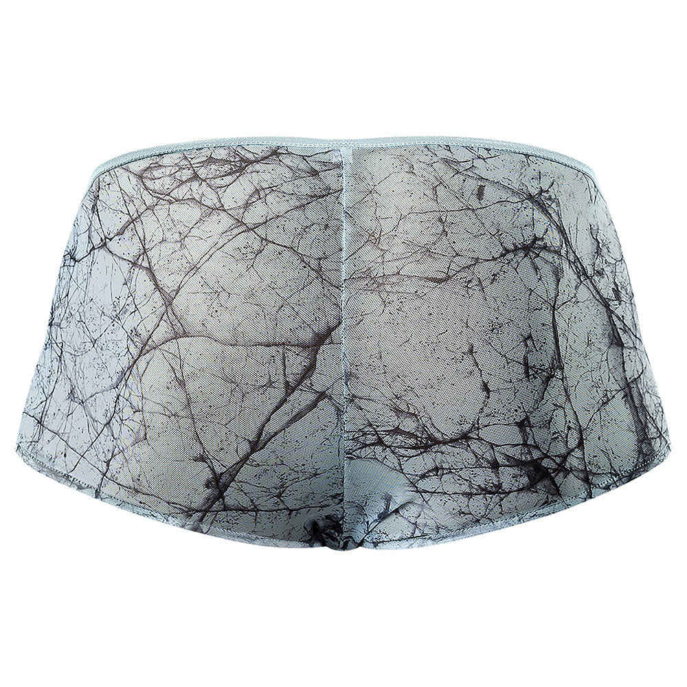 Male Power Marble Mesh Micro Mini Short Silver Blue M