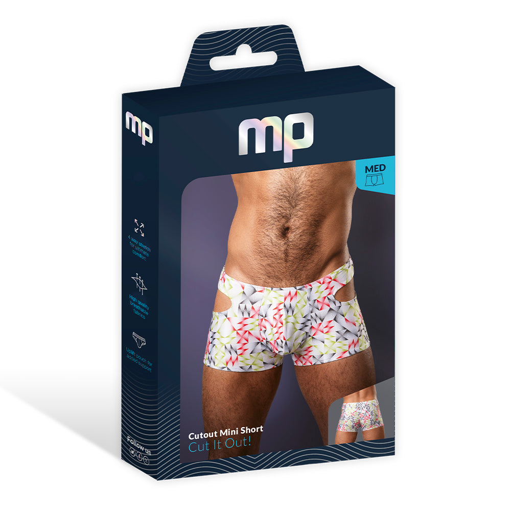 Male Power Cut It Out! Cutout Mini Short Red/Black L