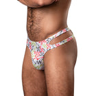 Male Power Cut It Out! Cutout Thong Red/Black L/XL