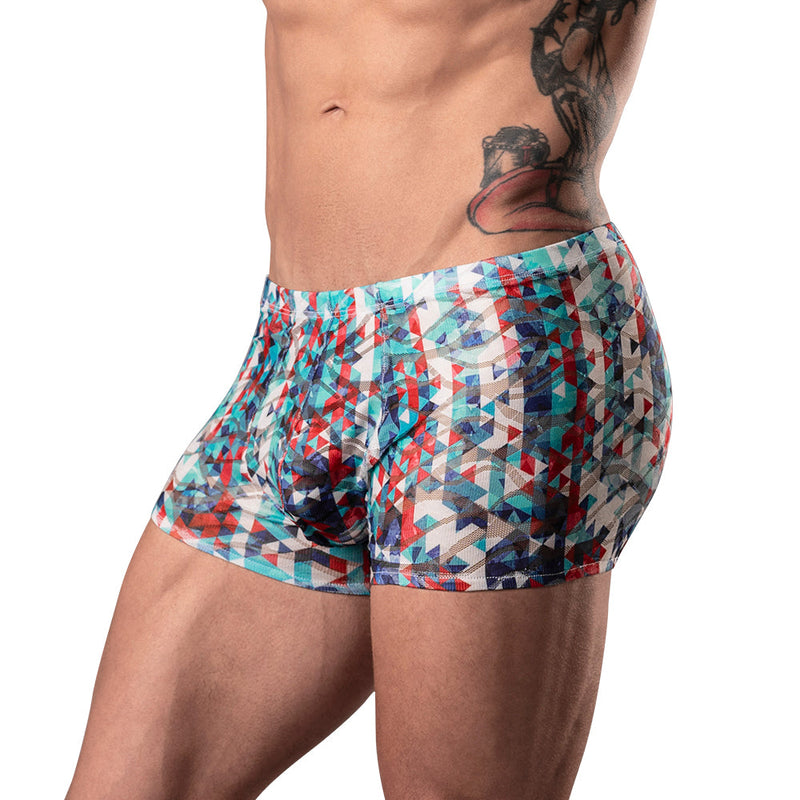 Male Power Your Lace Or Mine Pouch Short Geometric M