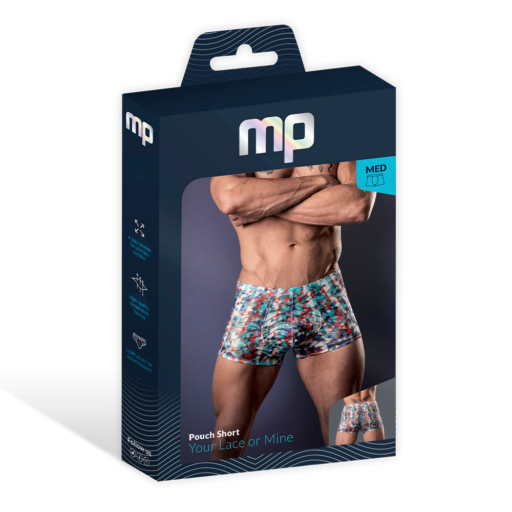 Male Power Your Lace Or Mine Pouch Short Geometric M