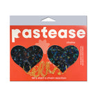 Pastease Chains: Black Shattered Disco Ball Heart with Gold Chains Pasties