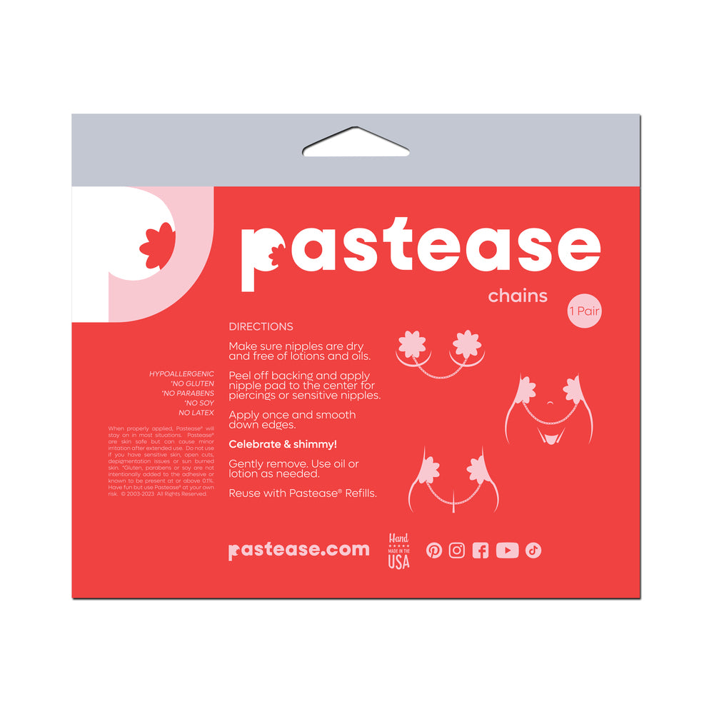 Pastease Chains: Black Shattered Disco Ball Heart with Gold Chains Pasties