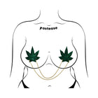 Pastease Chains: Shattered Glass Disco Ball Green Weed with Gold Chain Pasties
