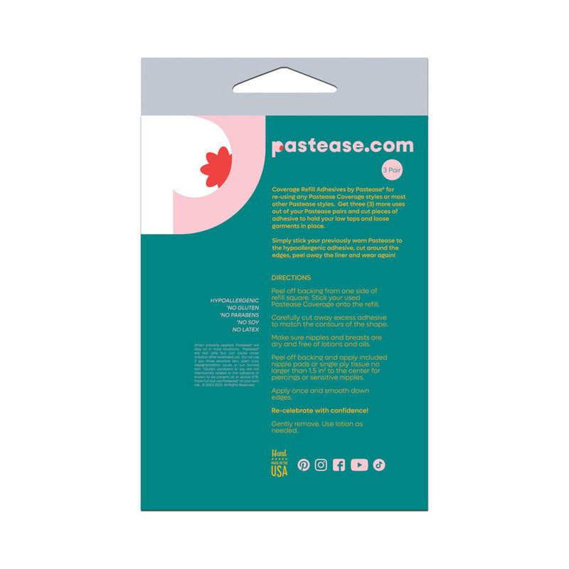 Pastease Refills Coverage: Three Pair Double Stick Adhesive Squares