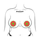 Pastease Daisy: Neon Green & Glow-in-the-Dark Neon Pink Petal Pasties Nipple Covers
