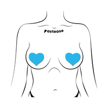 Pastease Love: Glow-in-the-Dark Neon Turquoise Heart Pasties Nipple Covers