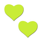Pastease Love: Glow-in-the-Dark Neon Yellow Heart Pasties Nipple Covers