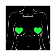 Pastease Love: Glow-in-the-Dark Neon Yellow Heart Pasties Nipple Covers