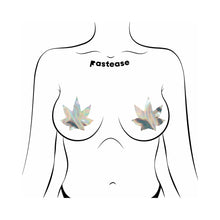 Pastease Indica Pot Leaf: Silver Holographic Weed Pasties