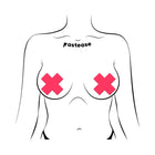 Pastease Plus X: Glow-in-the-Dark Neon Pink Cross Pasties Nipple Covers