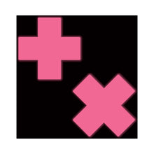 Pastease Plus X: Glow-in-the-Dark Neon Pink Cross Pasties Nipple Covers