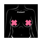 Pastease Plus X: Glow-in-the-Dark Neon Pink Cross Pasties Nipple Covers