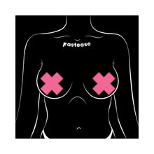 Pastease Plus X: Glow-in-the-Dark Neon Pink Cross Pasties Nipple Covers