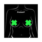 Pastease Plus X: Glow-in-the-Dark Neon Yellow Cross Pasties Nipple Covers