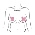 Pastease Plus X: Faux Latex Pleather Vinyl Baby Pink Cross Pasties