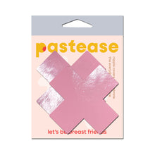Pastease Plus X: Faux Latex Pleather Vinyl Baby Pink Cross Pasties