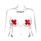 Pastease Plus X: Faux Latex Pleather Vinyl Red Cross Pasties