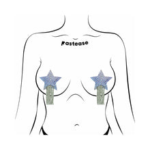 Pastease Star: Tassel Pasties: Silver Glitter Star with Fringe Pasties