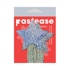 Pastease Star: Tassel Pasties: Silver Glitter Star with Fringe Pasties