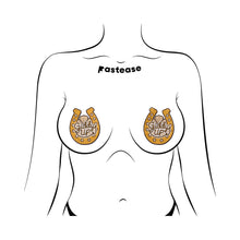 Pastease Giddy Up Sparkling Horseshoe Golden Nipple Covers
