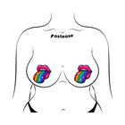 Pastease Taste the Rainbow Sparkling Tongue Out Breast Covers