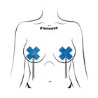 Pastease Tassel Pasties: Denim Plus X with Long Rhinestone Tassel