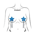 Pastease Tassel Pasties: Denim Star Pastease with Long Rhinestone Tassel