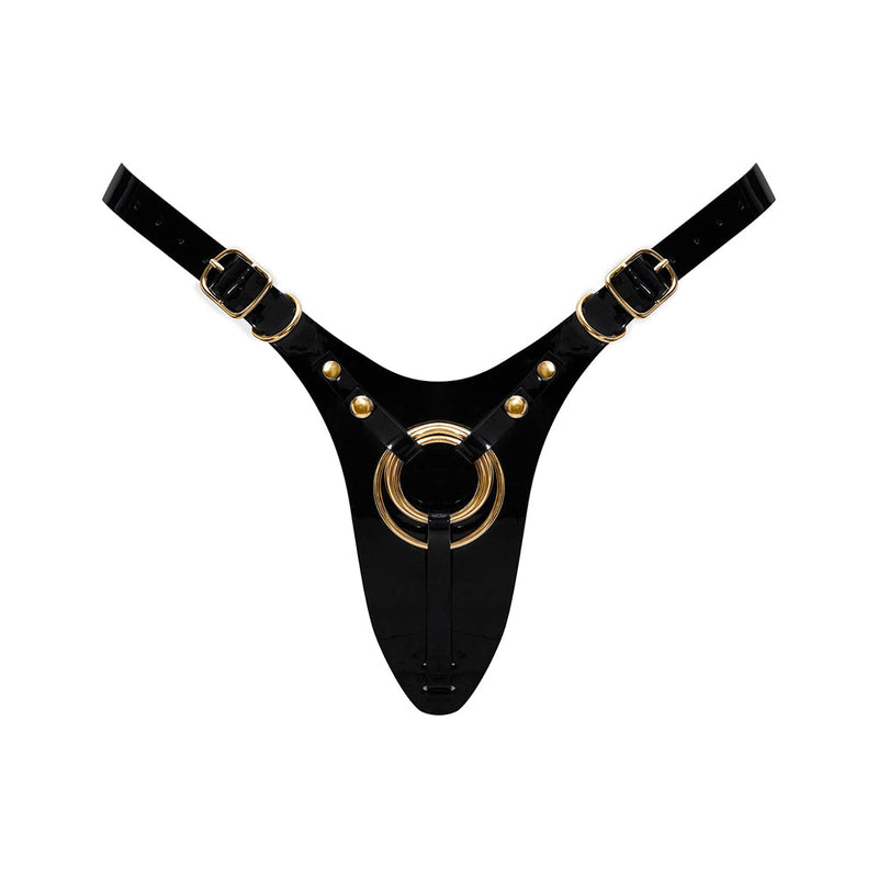 Strap-On-Me Leatherette Harness Fabulous One Size Black Glossy