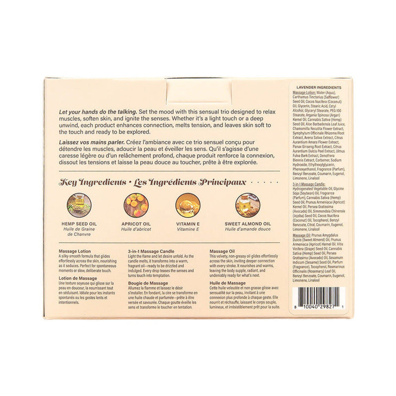 Earthly Body Hemp Seed Massage in a Box Gift Set Lavender