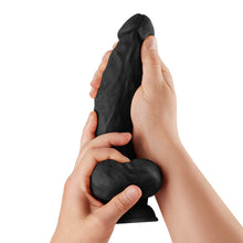 Shaft Model N 9.5 in. Liquid Silicone Dong with Balls Black
