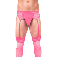 Prowler Lace Garter Set Pink 2XL