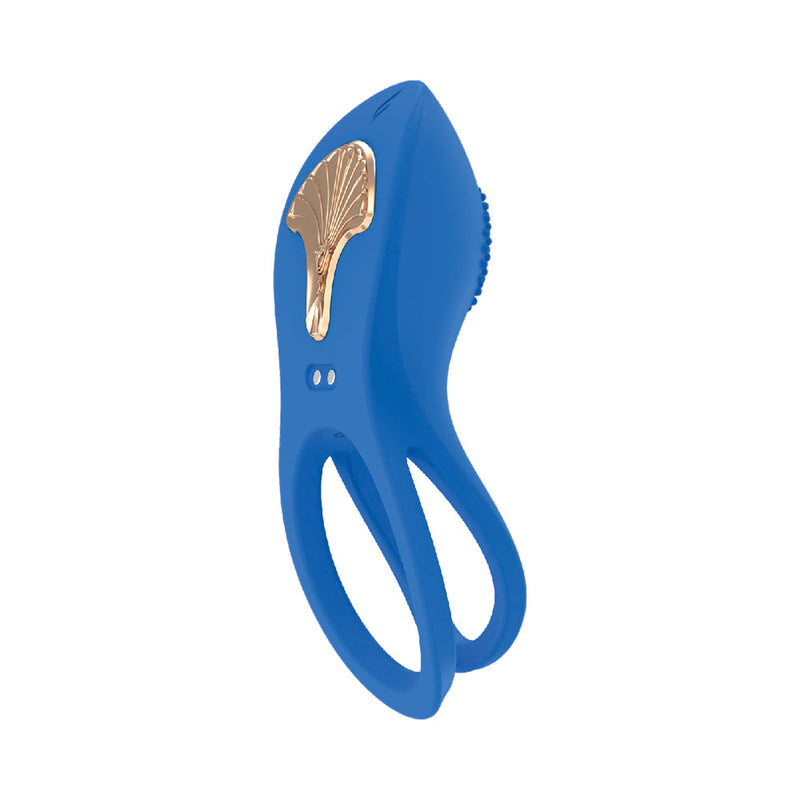 Gold Glam Cockring Blue