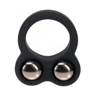 LEVELZ Liquid Silicone Double Weighted Ball Cock Ring Black