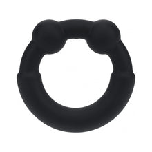 LEVELZ Metal & Silicone Cock Ring Black