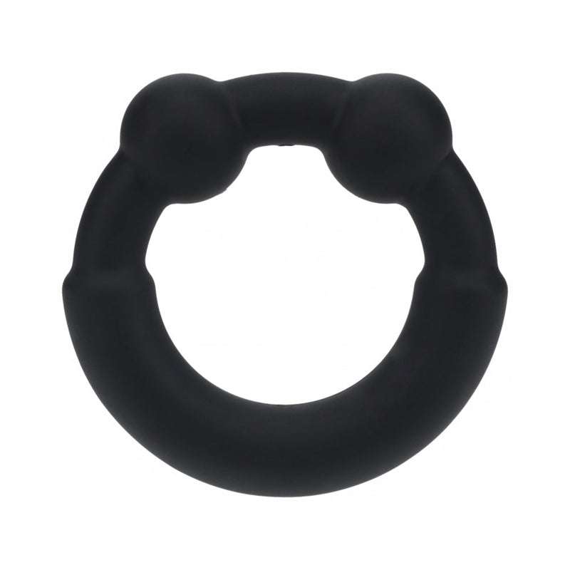 LEVELZ Metal & Silicone Cock Ring Black