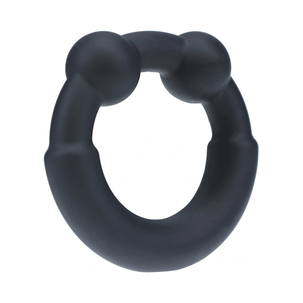 LEVELZ Metal & Silicone Cock Ring Black