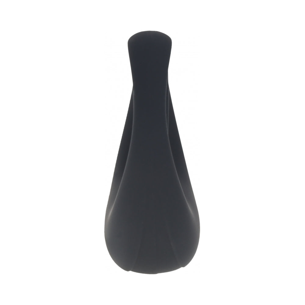 LEVELZ Vibrating Liquid Silicone Cock & Ball Ring Black