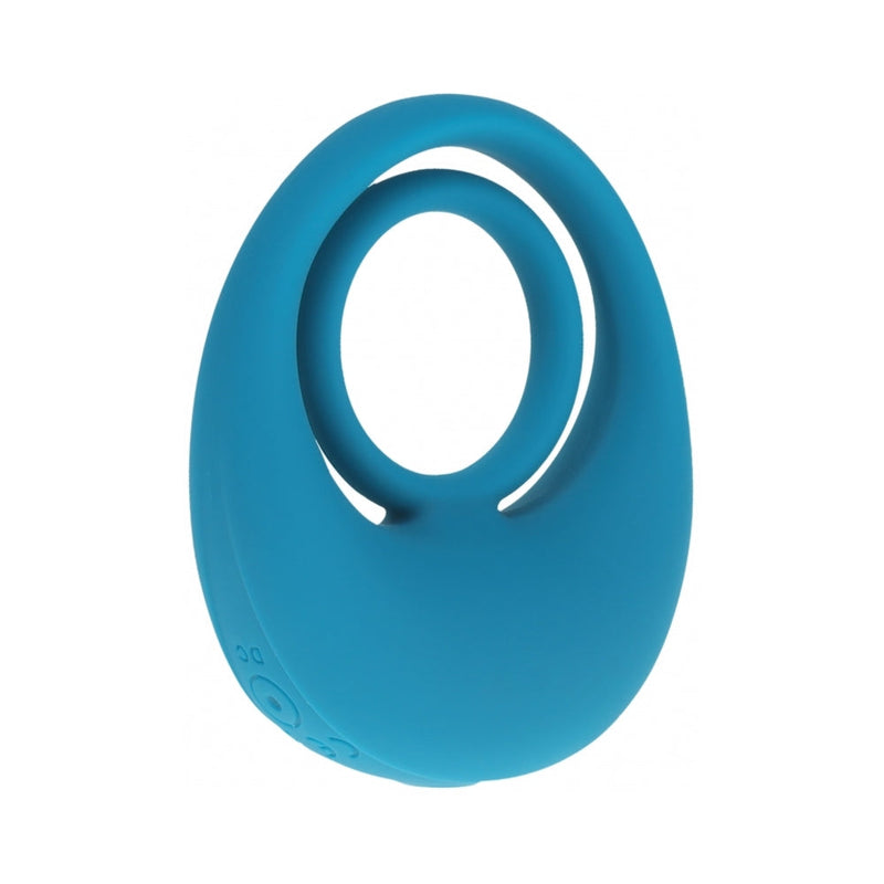 LEVELZ Vibrating Liquid Silicone Cock & Ball Ring Teal