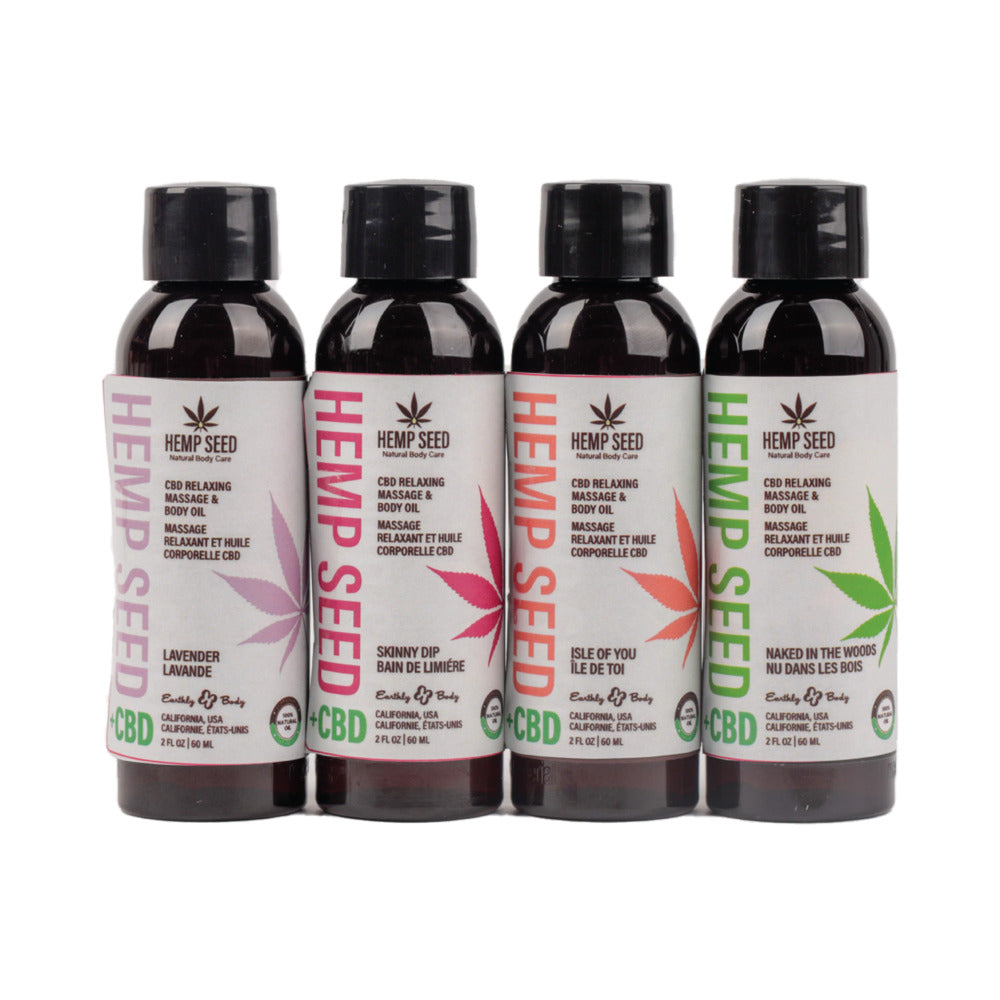 Earthly Body Hemp Seed CBD Relaxing Massage Oil Prepack