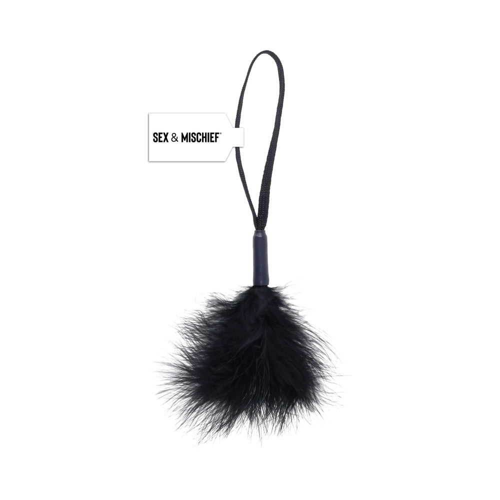 Sportsheets Sex & Mischief Peaches ''n CreaMe Wrist Feather Tickler Black