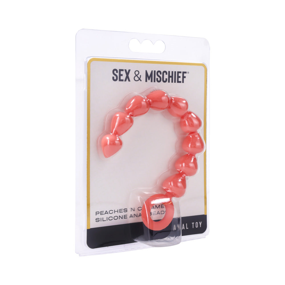 Sportsheets Sex & Mischief Peaches ''n CreaMe Silicone Anal Beads