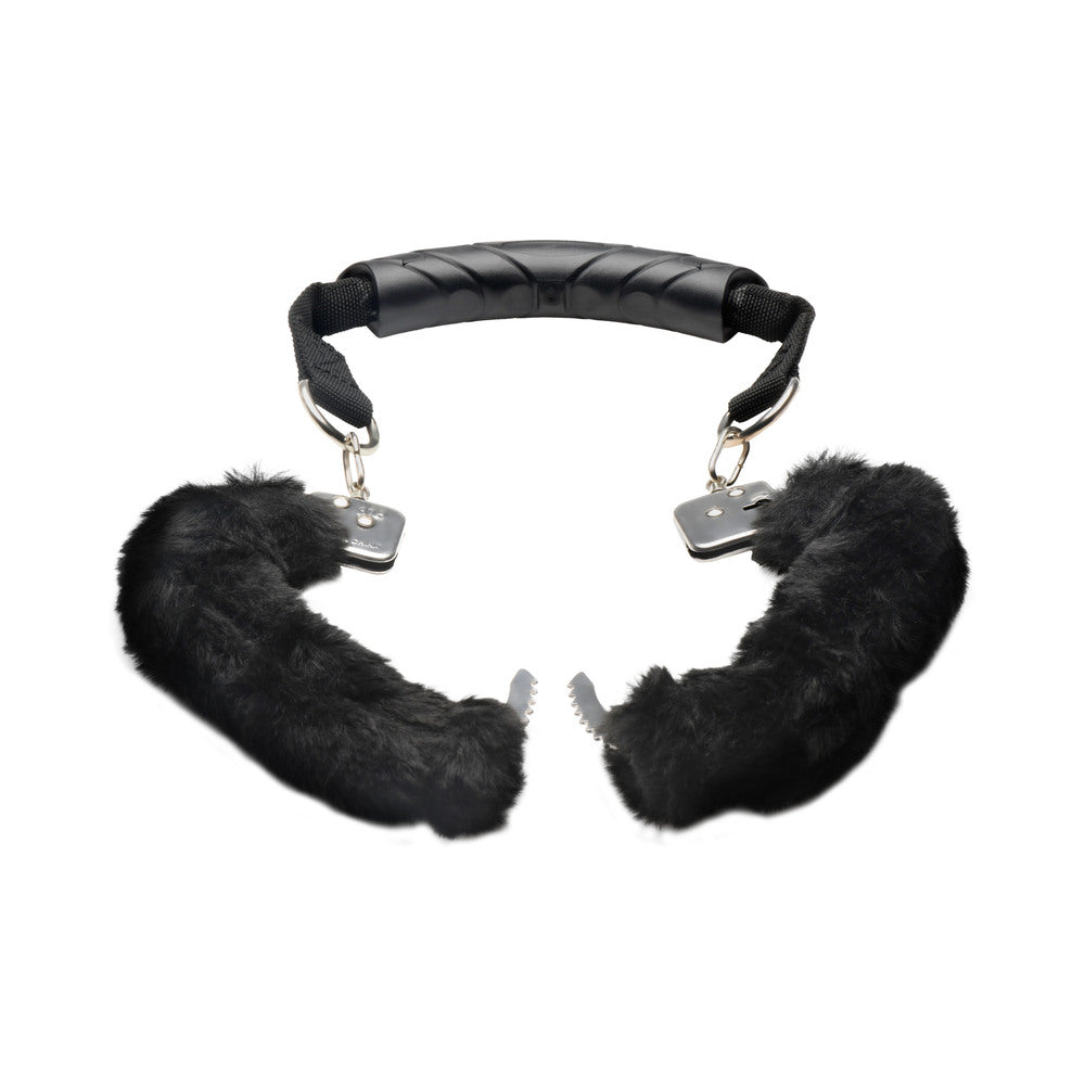 Master Series Furry Handcuffs with Handle