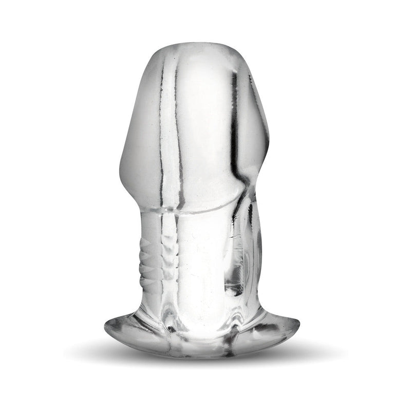 Master Series Dicked Clear Hollow Anal Plug Large