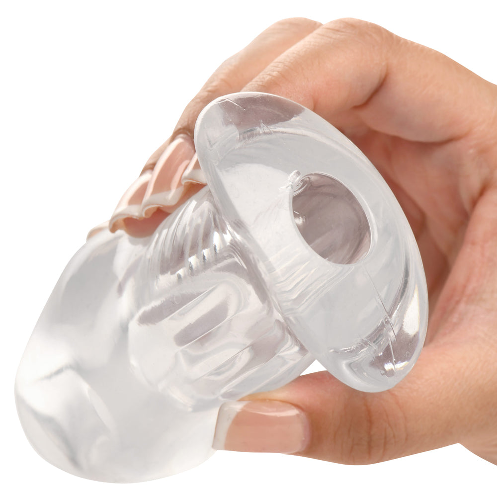 Master Series Dicked Clear Hollow Anal Plug Medium