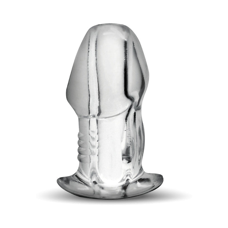 Master Series Dicked Clear Hollow Anal Plug XLarge